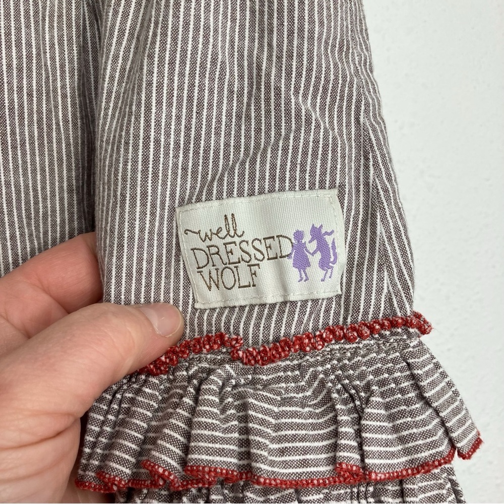 Well Dressed Wolf Rosie dress sleeveless ruffled pomegranate red size 18 months - Picture 6 of 9